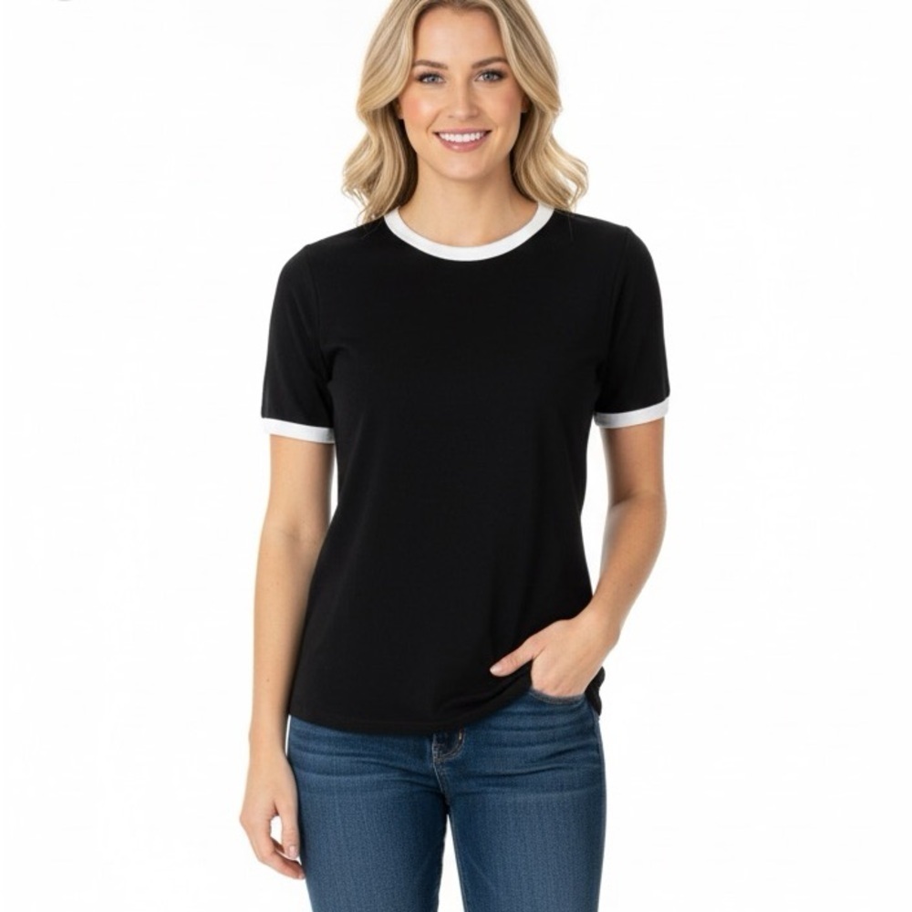 All:row black knit sweater top size medium